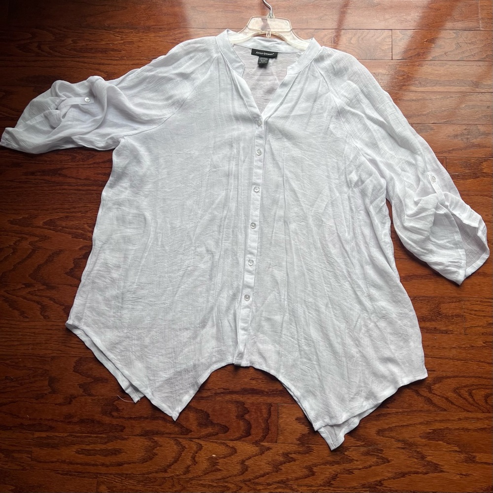 Ashley Stewart Elegant White Blouse